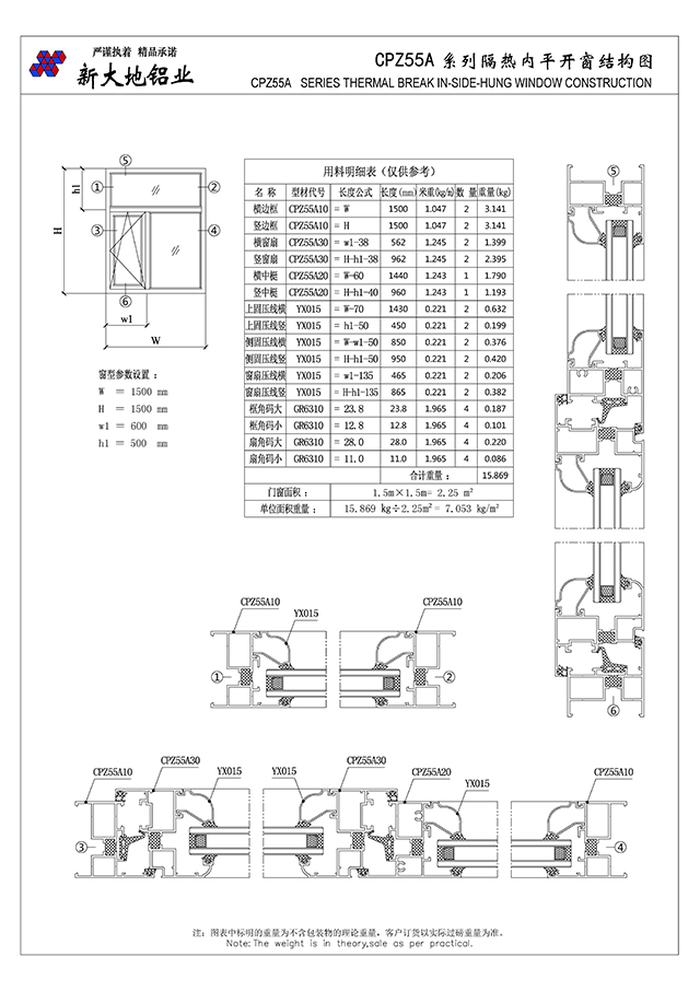 CPZ55A系列隔熱平開窗