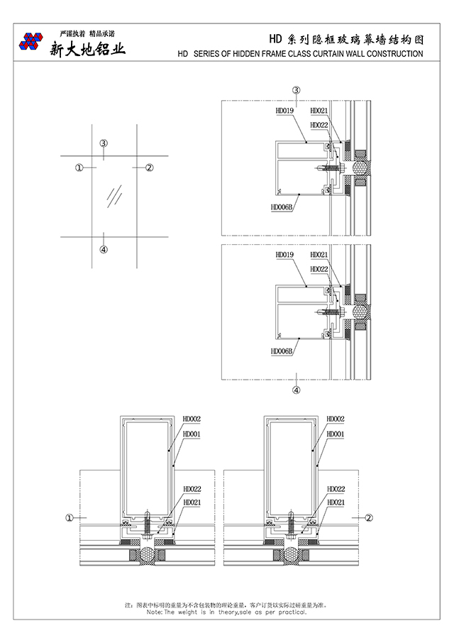 HD series of hidden glass curtain wall